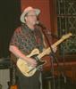 Webb warms up for the Halloween gig at the Uptown Music Cafe.